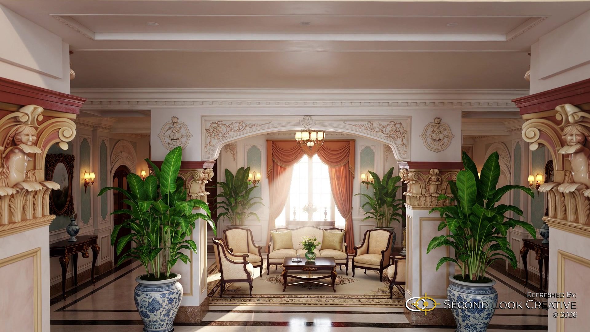 Baker Hotel and Spa Renovation Concept, Parlor
