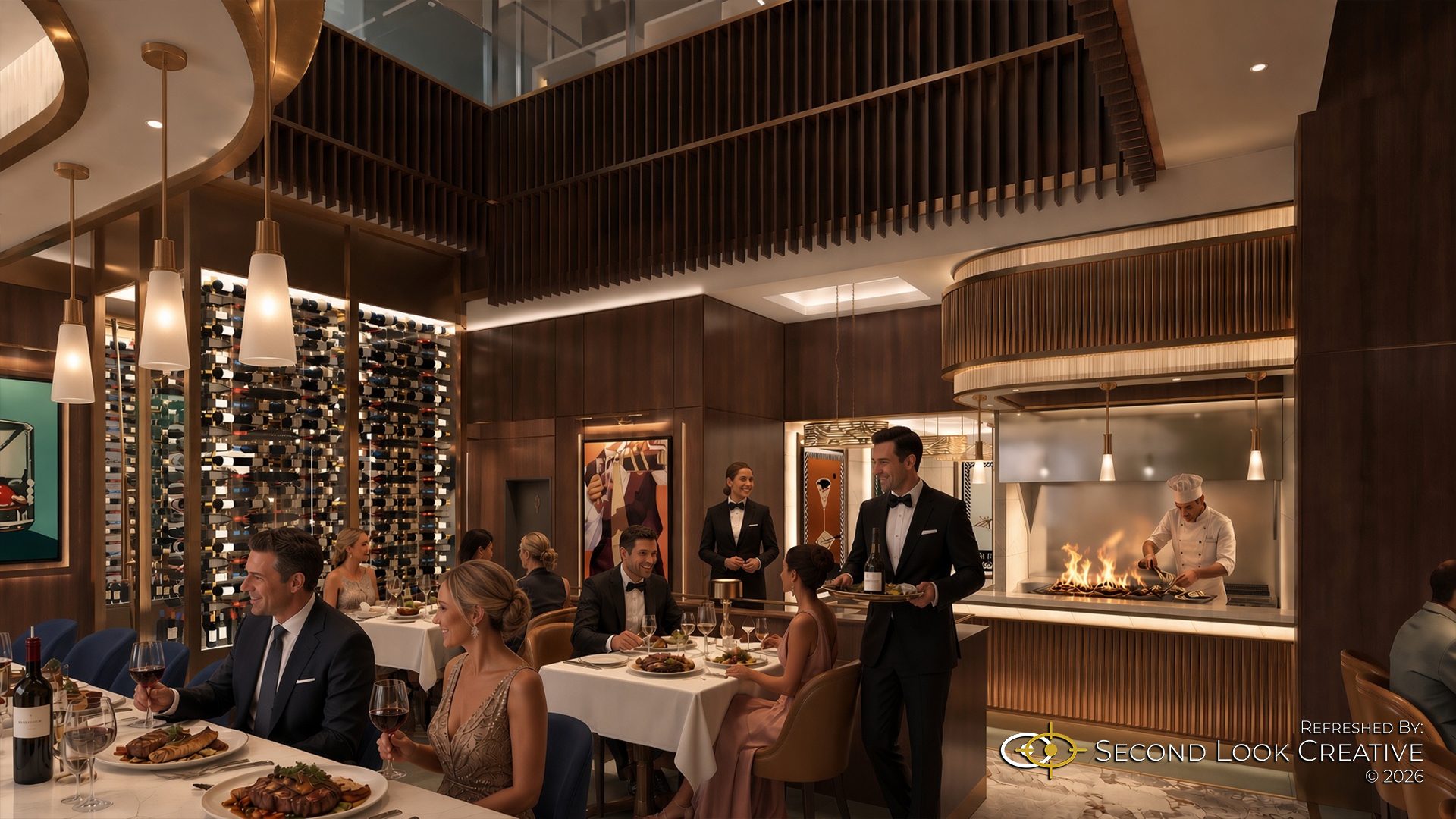 Mack Allen’s, Wine Wall and Open Kitchen refreshed original